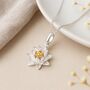 Personalised Sterling Silver Water Lily July Birth Flower Necklace, thumbnail 1 of 8