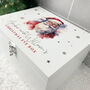 Personalised White Wooden Traditional Santa Christmas Eve Box Three Sizes 22cm | 27cm | 30cm, thumbnail 4 of 9