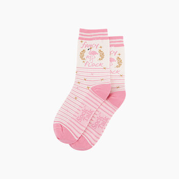 Fancy As Flock Flamingo Combed Cotton Socks In Pink, 3 of 4