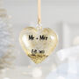 Personalised Newlywed Gold Heart Christmas Bauble, thumbnail 6 of 7