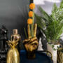 Peace Sign Hand Vase Gold, thumbnail 3 of 4