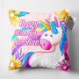 Personalised Magical Unicorn Photo Cushion In Soft Chenille, thumbnail 3 of 6