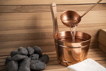 Handmade Solid Copper Sauna Bucket And Ladle Set, 5 of 7