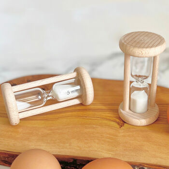 Beechwood Kitchen Sand Timer And Egg Timer Hour Glass, 3 of 6