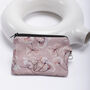 Skeletal Leaves Blush Silk Zipped Pouch Bag, thumbnail 3 of 4