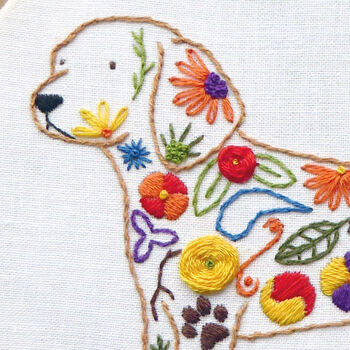 Floral Dog Embroidery Kit, 3 of 7