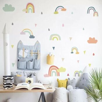 Rainbow Clouds Pastel Kids Wall Stickers Decals, 2 of 4