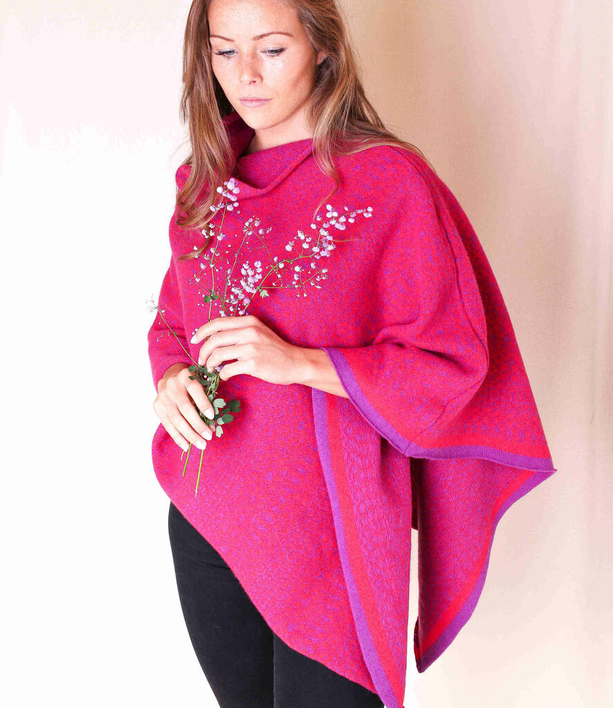 Soft Knitted Fair Isle Poncho, 1 of 6