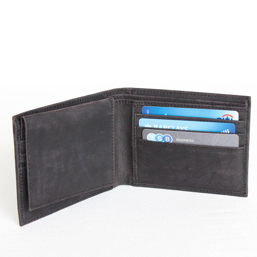 personalised men's leather wallet by scaramanga | notonthehighstreet.com