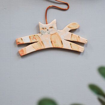 Cat Pendulum Handmade Wall Clock, 5 of 8