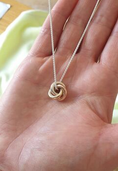 Eternity Knot Solid 9ct Gold Large Pendant, 2 of 4