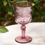Lucena Embossed Amythest Wine Glass, thumbnail 1 of 4