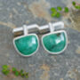 7ct Natural Emerald Cufflinks In Solid Sterling Silver, thumbnail 1 of 2