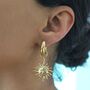 18k Gold Plated Filled Celestial Sun Statement Earrings, thumbnail 11 of 12