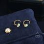 Sterling Silver Aqua Green Droplet Opal Huggie Hoop Earrings, thumbnail 4 of 10