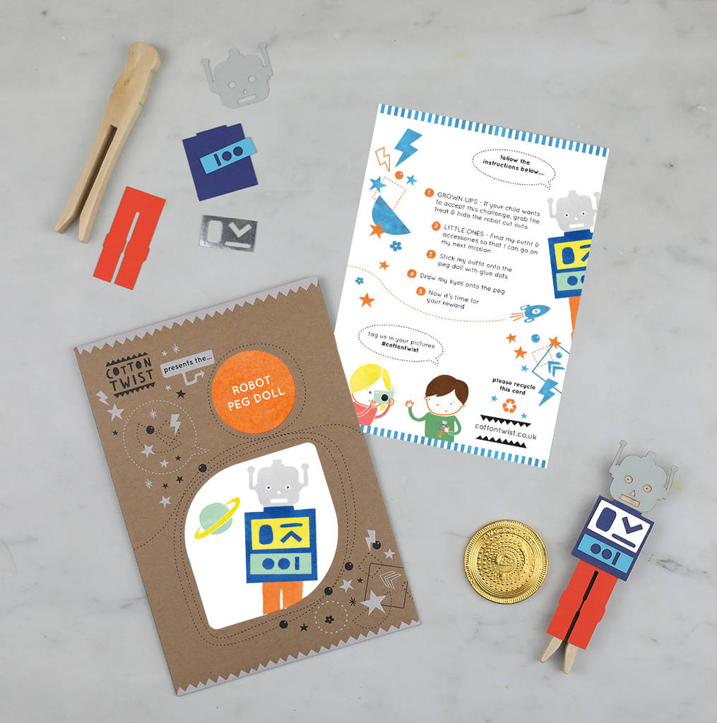 Image of Make Your Own Robot Peg Doll Kit