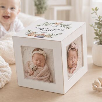 Personalized White Wood Distressed Photo Cube, 2 of 5