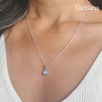 Opal Circle Sterling Silver 925 Pendant Necklace, 3 of 7