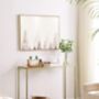 Tempered Glass Console Table With Golden Frame, thumbnail 3 of 7