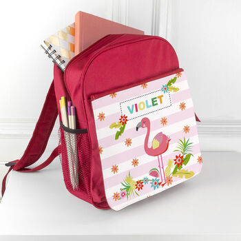 Personalised Girl's Flamingo Rucksack, 2 of 10