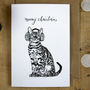 Bengal Kitten In Earmuffs Christmas Card, thumbnail 3 of 3