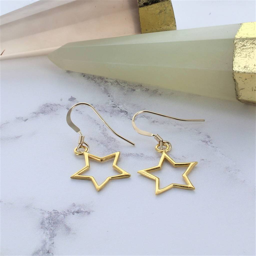 Gold Plated Sterling Silver Open Star Earrings By Francesca Rossi ...