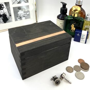 Personalised Wooden Onyx Cufflink Box, 5 of 9