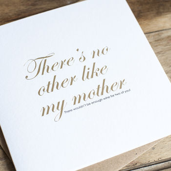 No Other Like My Mother, Gold Foil Mother's Day Card, 3 of 4