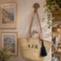 Personalised Straw Shopping Or Beach Bag Basket 30cm, thumbnail 9 of 11