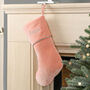 Personalised Blush Pink Velvet Christmas Stocking, thumbnail 1 of 6