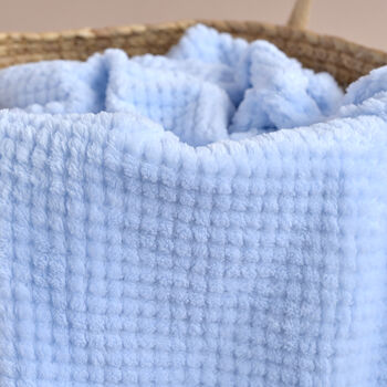 Personalised Blue Honeycomb Baby Blanket, 3 of 8