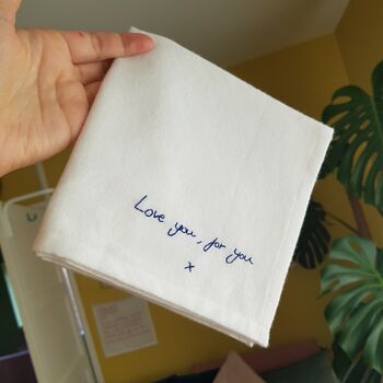 Personalised Handwritten Message Wedding Handkerchief, 3 of 9