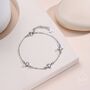 Starburst Charm Bracelet In Sterling Silver With Opal Or Moonstone, thumbnail 1 of 12