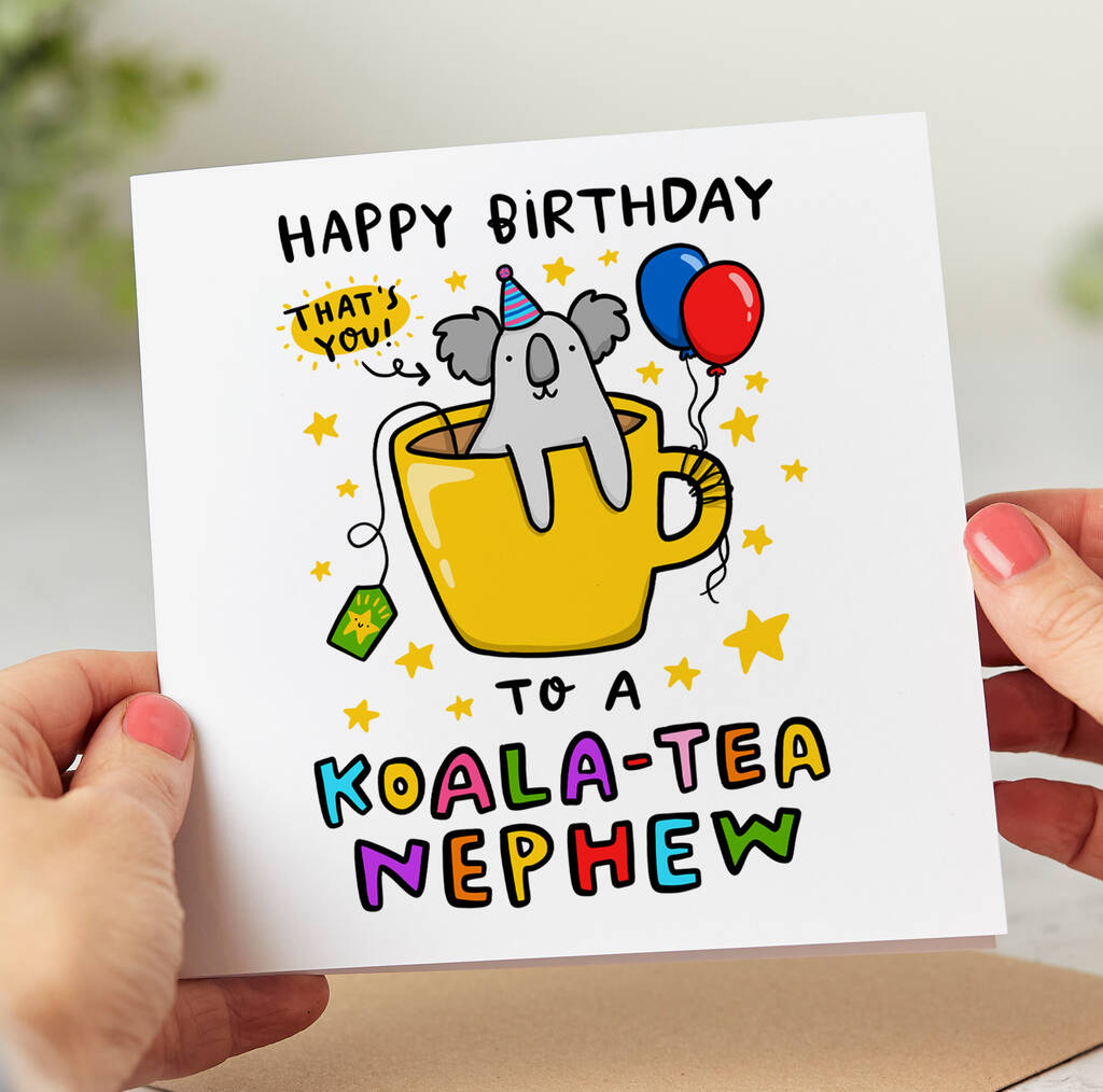 'Koala Tea Nephew' Birthday Card By Arrow Gift Co