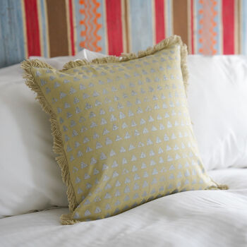 Mirage Triangle Recycled Cotton Cushion Cover, 2 of 5