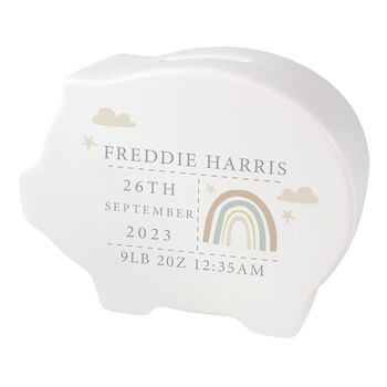 Personalised Rainbow Piggy Bank Personalised Gift, 5 of 5