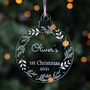 Personalised First Christmas Wreath Bauble, thumbnail 1 of 2