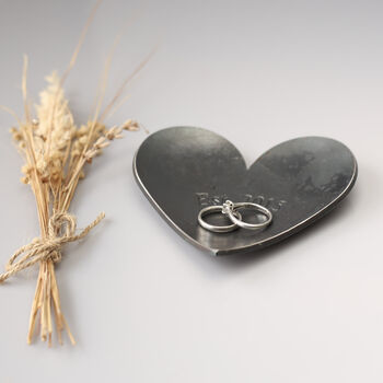 6th Anniversary Gift, Mini Decorative Iron Heart Dish With Smooth Metallic Finish, 4 of 9