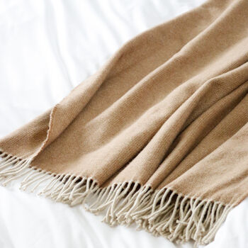 Extra Large Beige Lambswool Throw, 4 of 4