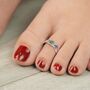 Adjustable Pure Silver Colourful Band Bohemian Toe Ring, thumbnail 1 of 6