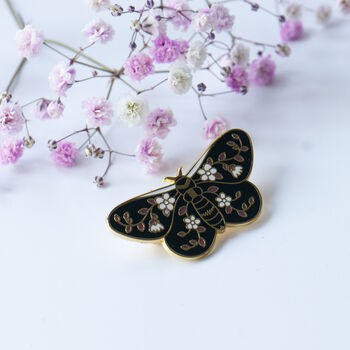 Moth Enamel Lapel Brooch, 4 of 11