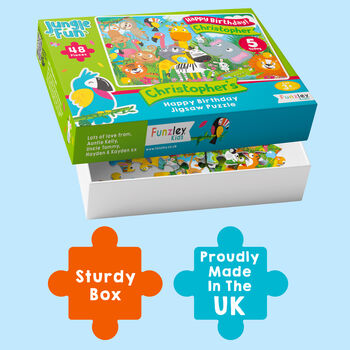 Personalised Jungle Fun Birthday Jigsaw Puzzle, 7 of 13