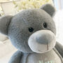 Personalised Born In 2026 Grey Plush Teddy Bear, thumbnail 6 of 11