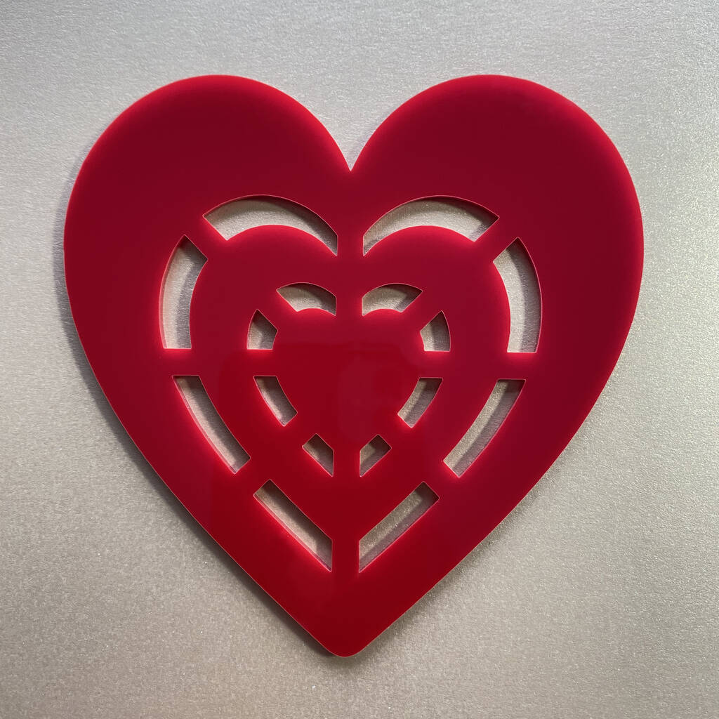 Acrylic Heart Coasters Set Of Four Or Six V3 By Paper Tango