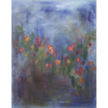 Azure Abstract Landscape Painting Canvas Print, 2 of 2