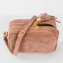 Personalised Pink Suede Cross Body Bag, thumbnail 3 of 7
