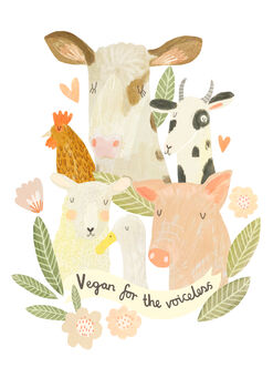 Vegan Animals Wreath Print, 4 of 6