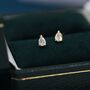 Extra Tiny Droplet Cz Stud Earrings In Sterling Silver, thumbnail 2 of 11