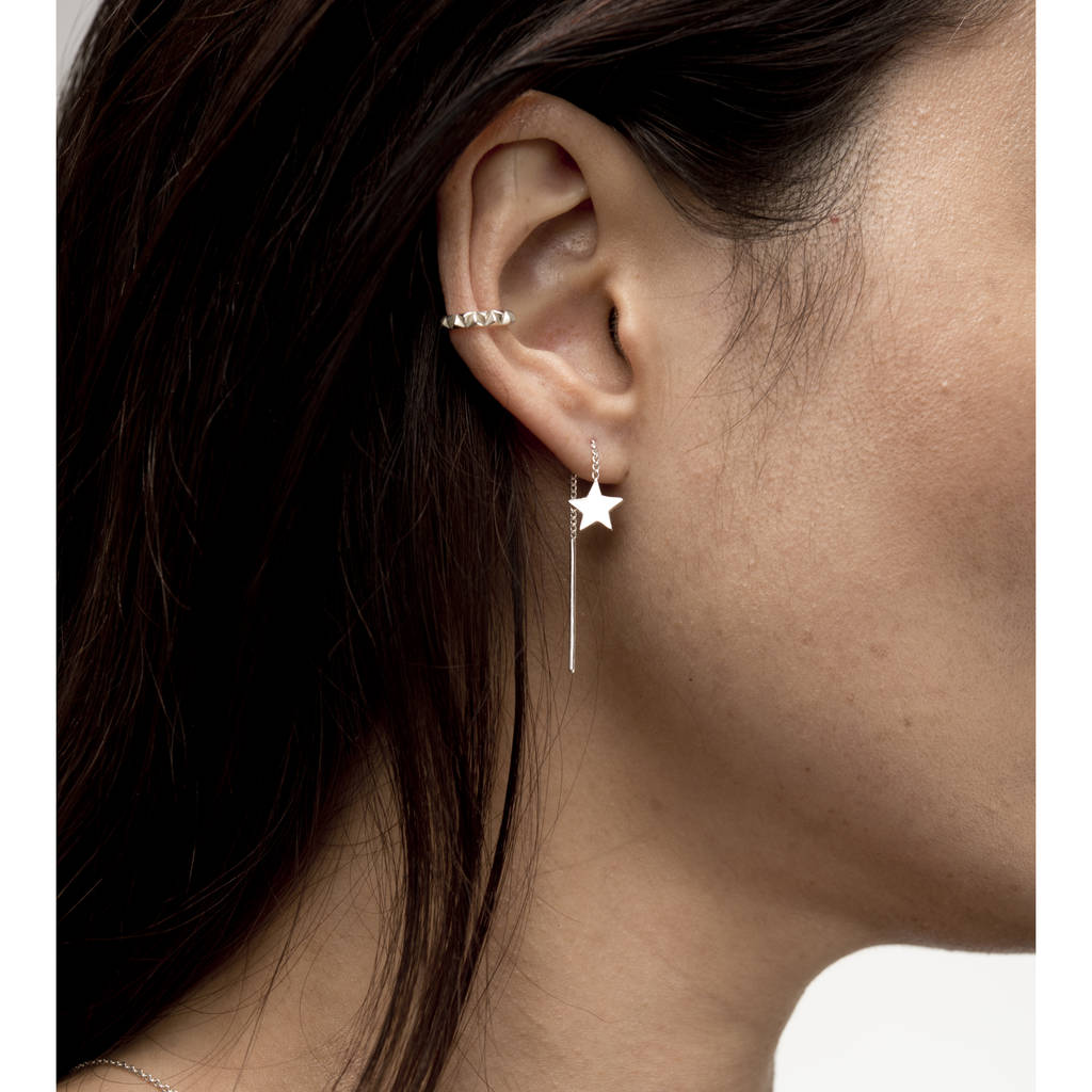 star thread through earrings by louise wade