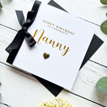 Personalised Black Foil Birthday Card Any Name, 8 of 11
